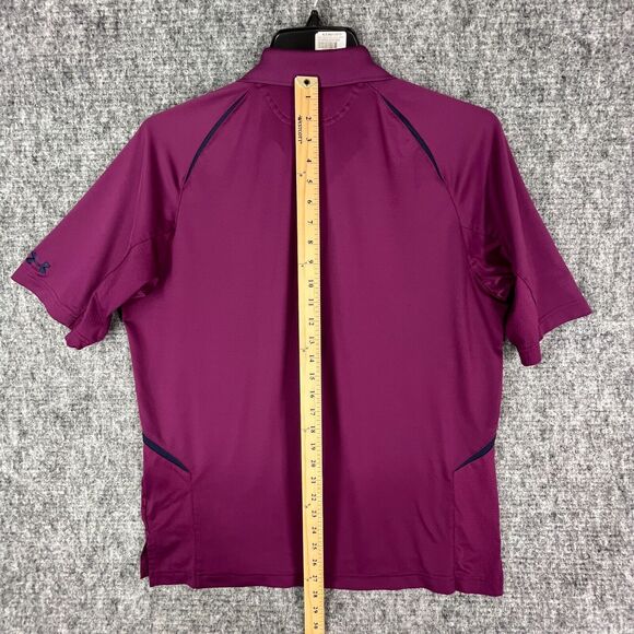 Under Armour Shirt Mens Medium Golf‎ Polo Heatgear Loose Short-Sleeve Purple - Picture 11 of 13